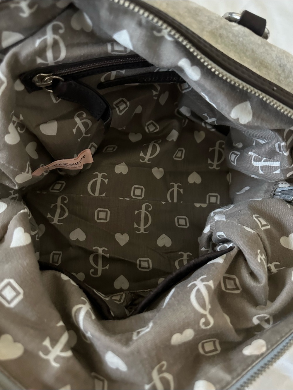 Y2K Juicy Couture Bowler Bag “Grey and Brown Leather” - Picture 7 of 11